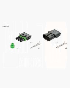 Delphi Weatherpack P-WP3/2 3 Circuit Weather Pack Kit